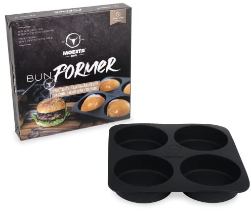 MOESTA-BBQ 19297 BunFormer - Silikon-Backform für Burger-Brötchen - Bis 230°C Temperaturbeständig für Ofen/Grill