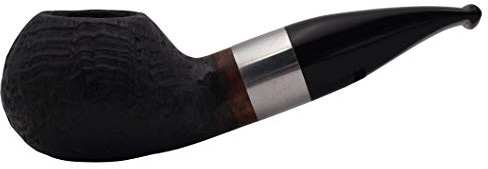 GERMANUS Pfeife 333, Sandblast, schwarz - Made in Italy