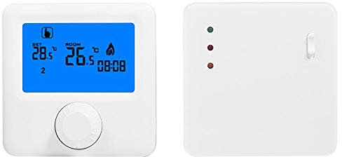 Thermostat avec récepteur, régulateur de température de Thermostat de Chauffage sans Fil LCD numérique RF pour système de Chauffage électrique