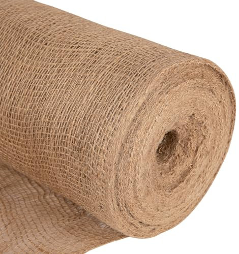 Toile de jute naturelle 137,2 cm de large 190 g/m² 170,1 g ~ Protection contre le gel pour les plantes, la maçonnerie, les travaux manuels (10 m de large)