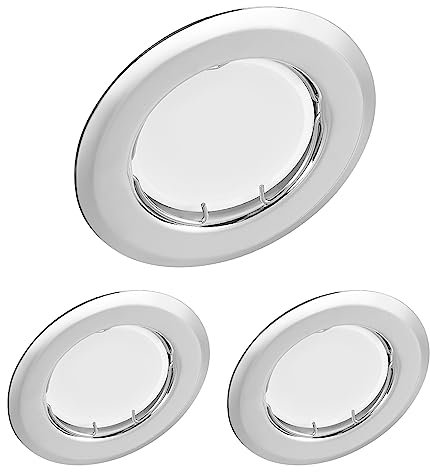 YanFeiYit Faretti LED da Incasso per Cartongesso 230V 3W | Foro 55mm | Faretti da Incasso 3000K Luce Bianco caldo | Set di 3 pezzi Spot LED Cromato