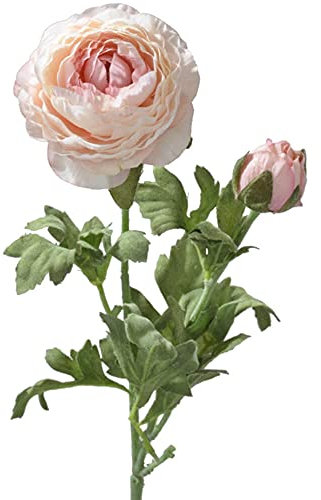 matches21 Ranunkel 1 Blüte & 1 Knospe Kunstblume künstliche Blume Kunststoff 1 STK - Ø 7x40 cm - rosa