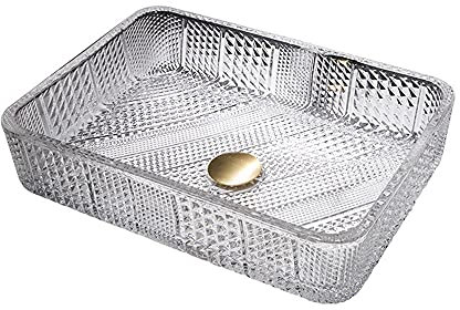 ALYHYB Badezimmer Waschbecken Glasgefäß Waschbecken mit Wasserhahn & Popup-Drain-Kombination, oberhalb der Counter-Vanity-Schüssel-Schiffs-Waschbecken für Toilettenkabinett (Größe : A Single Basin)