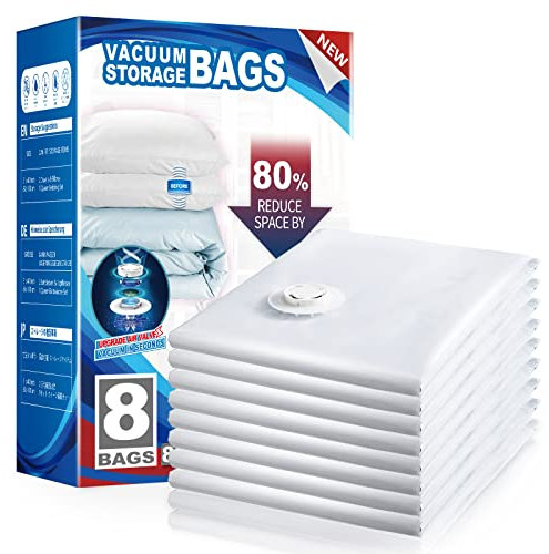 TAILI Sacchetti sottovuoto extra large salvaspazio per viaggi e casa, 100x80 cm, riutilizzabili, per vestiti e biancheria da letto, risparmiare l'80% in più di spazio