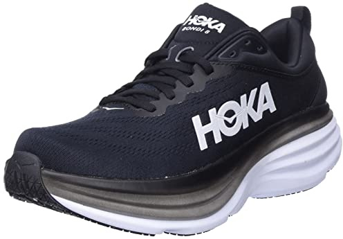 Hoka One ONE Herren Bondi 8 Running Shoes, Black/White, 43 1/3 EU