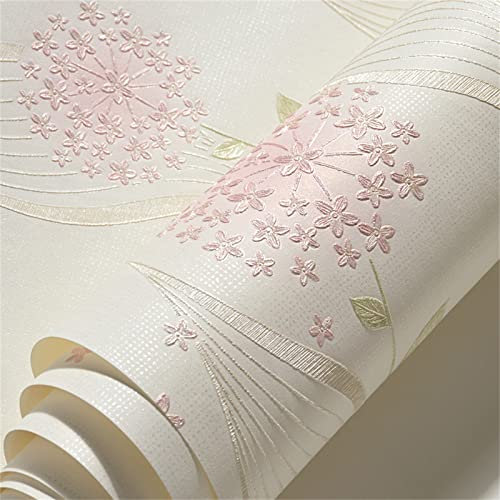 Martin Kench Selbstklebend Möbelfolie Klebefolie, 3D Blume Folie Tapete Vintage Blumen Aufkleber, Selbstklebend Tapeten für Küche Wohnzimmer Dekofolie 53x300cm (Beige)
