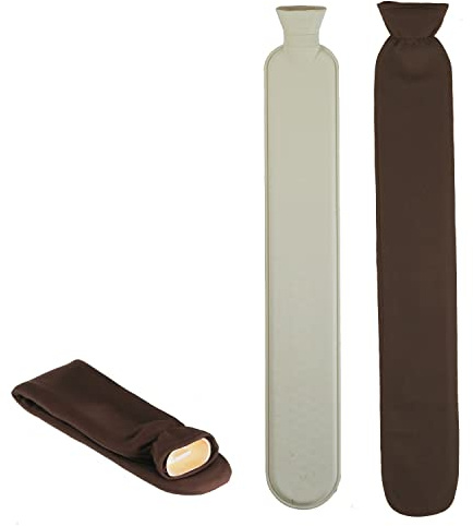 Geschenkestadl XL Wärmflasche 2 Liter Schlauch Extra Lang 72 cm Braun