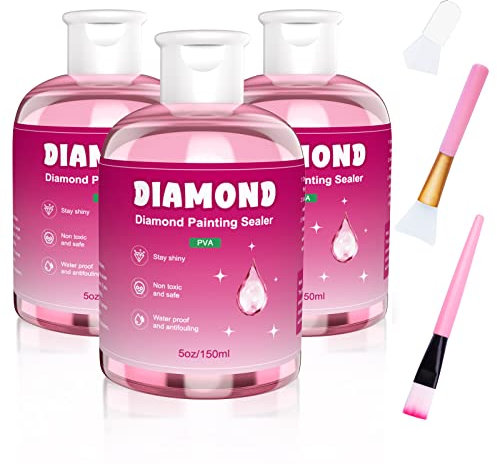 GHHKUD Diamond Painting Versiegelung 450ml - Diamant Painting Zubehör für Strahlend Glitzernde Bilder - Diamond Painting Kleber mit Bürste,Transparente Schutz Versiegelung für Diamond Painting&Puzzle