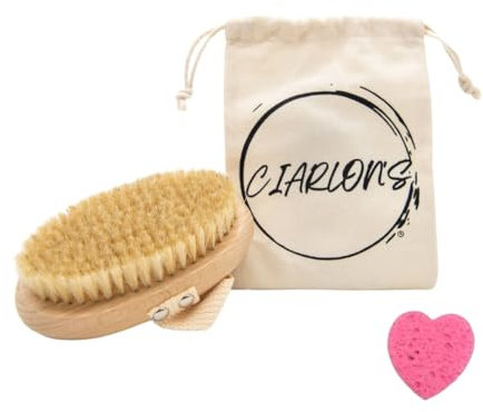 CIARLON’S Spazzola Corpo a Secco Setole Naturali | Spazzola Anticellulite Esfoliante Corpo ad Effetto Scrub Corpo e Anti-Cellulite | Regalo per lei , Regalo per lui