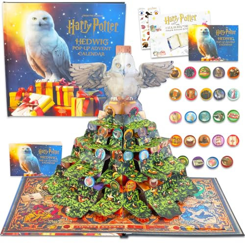 Harry Potter 2025 Adventskalender Countdown bis Weihnachten - 25 Tage Pop-Up Adventskalender mit Preisen mit Hogwarts-Häusern | Urlaubsset