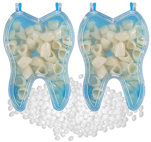 Tappo dentale temporaneo per denti anteriori e posteriori molari, con perline termiche per riparazione dei denti, per denti rotti mancanti (100 denti anteriori)