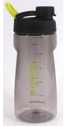 LocknLock Trinkflasche BPA-Frei für Kinder und Erwachsene, Kristallklare Wasserflasche, Tritan Sportflasche mit Tragegriff, Sporttrinkflasche auslaufsicher, Gym Flasche (Schwarz, 550 ml)