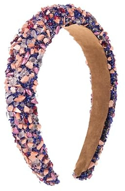 Larfraecy 3 Farben Strass Stirnbänder Funkelnde Kristall Headwear Glitter Stirnband Boho Schmuck Stirnband Breite Haarreif Mode Stirnband für Frauen Mädchen