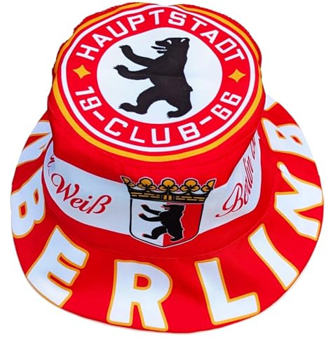 Generisk Berlin solhatt, fiskehatt, fiskarhatt, militärhatt, solhatt, röd, vit, gul, svart, En Storlek