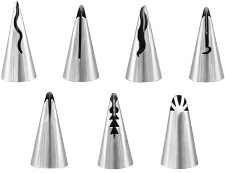 7 Uds. Boquillas para manga pastelera, falda plisada, puntas para tuberías, tuberías de acero inoxidable para pasteles, decoración de pasteles, dispensadores de glaseado