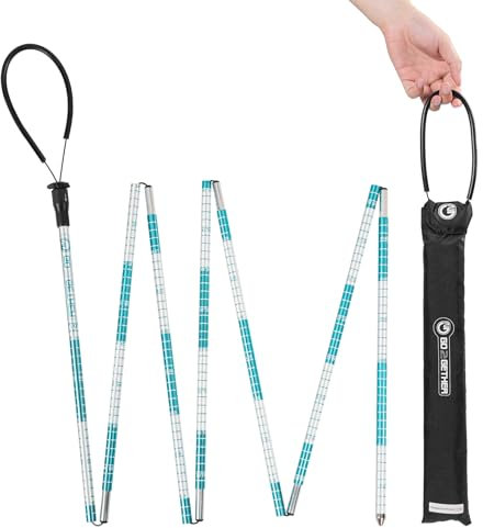 G2 GO2GEHTER 7075 Lawinenrettungssonde aus Aluminiumlegierung, 270 cm, mit Aufbewahrungstasche, faltbares Design, einfach zu lagern und zu tragen, Blau und Weiß