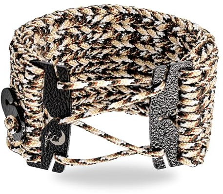 Danartos Pulsera de supervivencia Paracord Personalizable Infinito - Tamaño ajustable - 10 metros de cuerda - Hecho en Francia - Ecológico responsable, 16,5 * 4,4 cm ép. 8mm, Paracord tipo I Acero