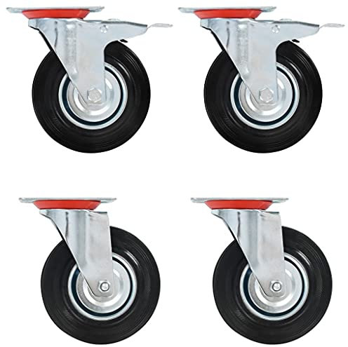 ZEYUAN 12 STK. Lenkrollen 125 mm, Transportrollen, Rollen Werkbank, Lenkrollen Für Möbel, Möbelrollen, Strandkorbrollen, Rollen Für Schirmständer,