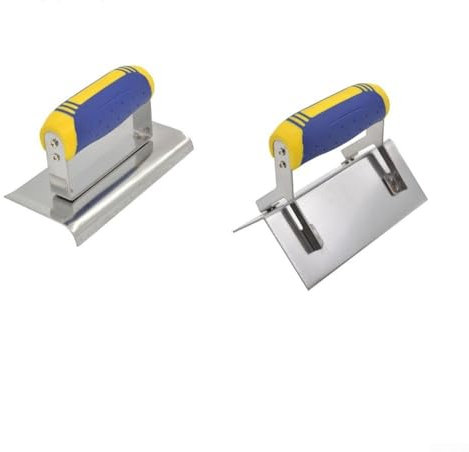 HEBEOT 2Pcs Dry Wall Internal Corner Trowel Stainless Steel Concrete Set Lining Plastering Trowel Angled Hand Tool Concrete Edgers For Plastering And Brickwork(b)