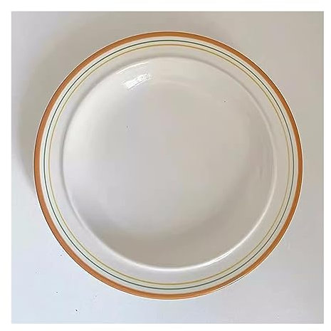 CHFYIJYHM Moderne große Speiseteller, Keramik-Speiseteller, Linienmuster-Teller, Frühstücksteller, Dessertteller, Salatteller, for Zuhause, tiefer Teller/flacher Teller, stapelbare Speiseteller(B,Medi