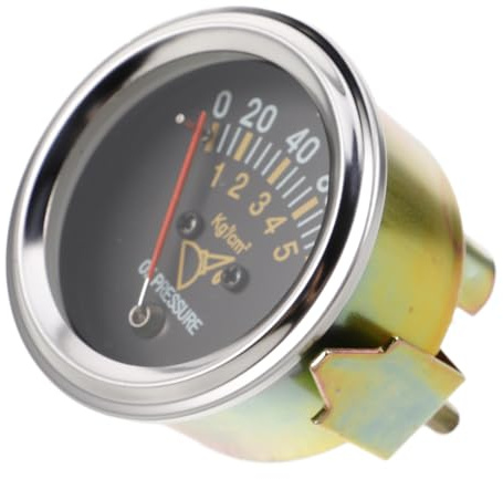 BUGUUYO Manomètre Pression Huile Mécanique Haute Précision en Métal de 52mm, Jauge D'huile pour Automobile Durabilité et Compatibilité Véhicule