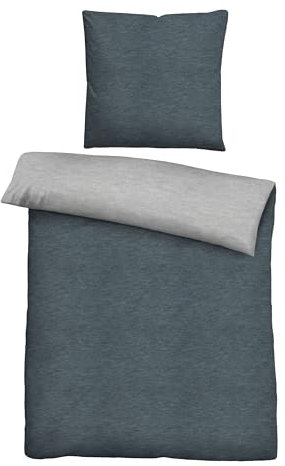 Traumhaft schlafen - Castell - Markenbettwäsche Bettwäsche Jersey 0070732 Uni 1x 135x200 cm + 1x 80x80 cm, Titanium