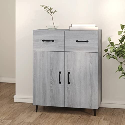 MOBCANT Sideboard, Barschrank Arbeitsplatte Storage Cabinet Vitrinenschrank Geeignet für Foyer Korridor Küche Schlafzimmer Grau Sonoma 69,5x34x90 cm Holzwerkstoff
