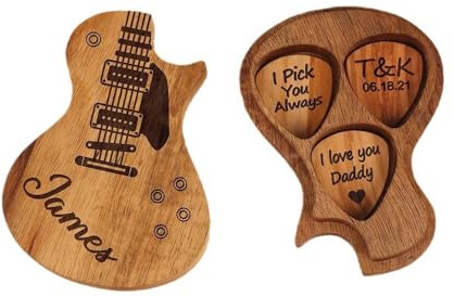 Individuelle Gitarrenplektren mit Box, personalisierte Gitarrenplektren mit Etui, Geburtstagsgeschenk für Freunde, Valentinstag, Jahrestag (1 Box + 3 Plektren)