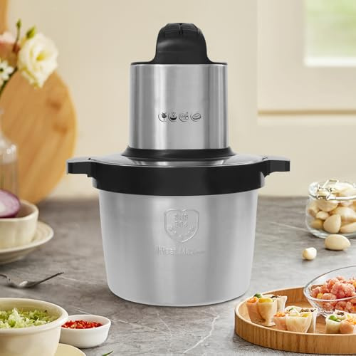 Gemüse Zerkleinerer Küche Elektrisch Zwiebelschneider, Multi-& Universalzerkleinerer Elektrisch Mixer Food Processor für Fleisch/Babynahrung/Obst mit 6.5L Edelstahlschüssel