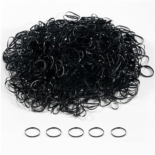 1500 Elastici Neri per Capelli, Mini Elastique Cheveux Piccoli per Treccine Treccine per Treccia Acconciature Sposa Capelli Coda di Cavallo per Acconciature Fai Da Te