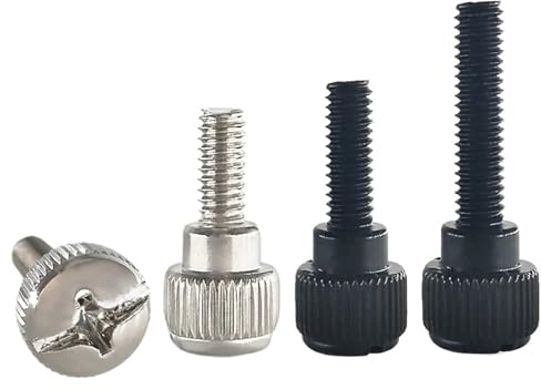 Tornillos de acero al carbono for carcasa de computadora M4, tornillo de mariposa de apriete manual(5Pcs,M4x10mm Black)