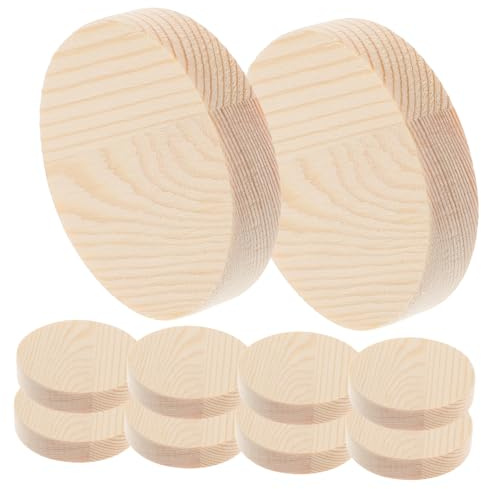 FIXOSHEE 10 Pezzi Rondelle Legno Naturale per DIY Legno Levigati per Pittura Mano Decorazioni Artigianali Rotonde per Feste