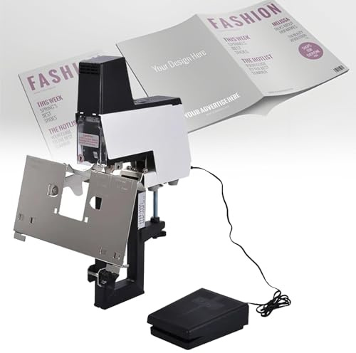 Agrafeuse Électrique Rapide 106 pour 2 à 50 Feuilles. Agrafeuse Électrique Robuste à Plat et à Cheval, 9 Niveaux d'Intensité, Idéale pour Les Tâches de Bureau et de Reliure. 110V
