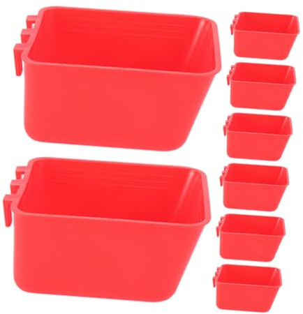 jojofuny 8 pièces Mangeoire pour Oiseaux Bol Nourriture et Eau pour Cage Facile à Installer Adaptée Aux Pigeons Perroquets et Poules