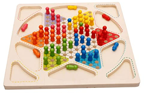 Damas Chinas de Madera 2 en 1, Juego de Mesa, Damas Chinas, Juegos de Mesa Familiares para niños y Adultos