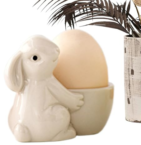 Generico Portauovo in Ceramica Coniglietto | Portauovo Coniglietto di Pasqua | novità Porta Uova di Pasqua | Adatto per Contenere Uova Sia alla Coque Che Hard. 8,5 * 7 Cm
