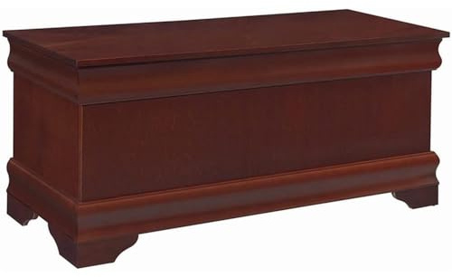 BOWERY HILL Traditional Wood Cedar Blanket Chest, Warm Brown Finish, 47 W x 17 D x 20 H, Cedar-Lined Interior, Solid Pattern, Versatile Storage for Hallway or Master Suite