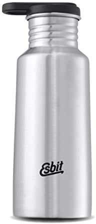 Esbit Trinkflasche Pictor - Edelstahl Trinkflasche mit praktischem Loop Verschluss - 550 ml in Edelstahl | mehr | Schule, Wasser, Fahrrad, Sport, Yoga