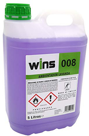 Wins Ambientador Profesional + Botella con pulverizador, garrafa de 5 litros. Aroma a Lavanda