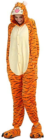 ZKomoL Adult Onesie Unisex Party Pajamas for Women Cosplay Sleepwear (Jump Tiger, X-Large)