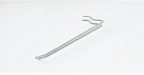 Merriway BH07553 (10 pièces) Crochets pour panneau perforé en acier pour s'adapter aux chevilles de 25 mm, métal BZP 125 mm (5 pouces) – Lot de 10 pièces
