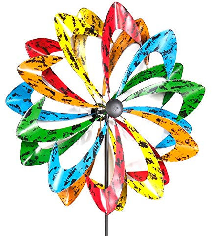 Linder Exclusiv LEX Ø 38 cm Doppel-Windrad 5-farbiges Doppelwindrad Mulitcolor