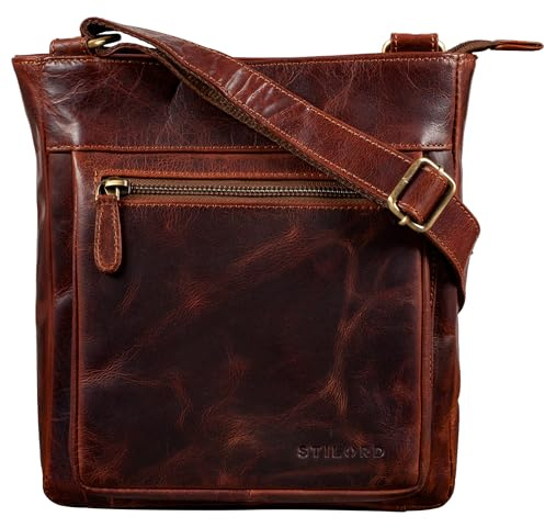 STILORD Kaja Vintage Ledertasche Damen Umhängetasche Handtasche Crossbody Bag Elegante Schultertasche Tasche für iPad 9.7 Zoll DIN A5 Echt Leder Farbe:Siena - braun