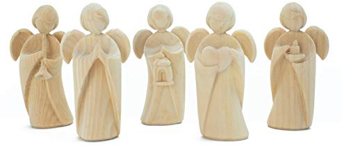 Schutzengel aus Zirbenholz - 5er Set - Handwerk aus Südtirol