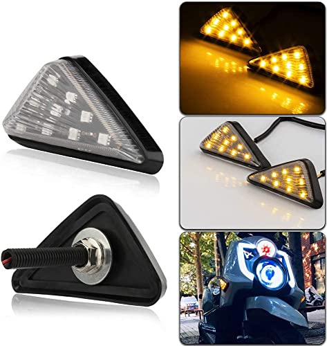 OFZVEO Indicatori di Direzione Moto 9LED 12V Segnale di Svolta Laterali Impermeabile Universale per Moto Scooter Quad Cruiser Off Road (Trasparente)
