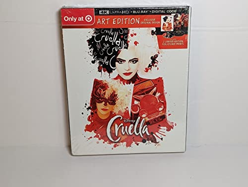 Cruella [Target Exclusive Art Edition 4K Ultra HD + Blu-ray + 2 impressions gravées sur feuille]