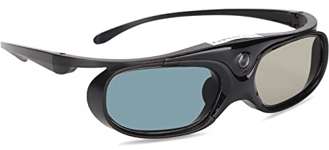 3D Glasses, 1080P 3D Active Shutter Glasses, Rechargeable Active Shutter Eyewear for DLP Projectors, for, JMGO, Black