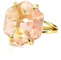 Anneaux Morganite Bijoux - Grosses Bagues Lustrées pour Femmes - Bagues Pierres Semi-Précieuses, Bagues Vintage, Bagues en Cristal - Bijoux Faits à la Main avec Boite Cadeau Marque