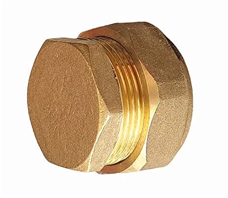 Raccordo a compressione per tubo in ottone, tappo di arresto a compressione, manicotti a compressione in rame, ghiera per estremità tubo in ottone (22 mm di peso)