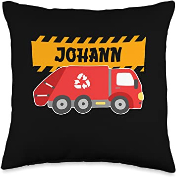 Waste Collector Dump Trash Recycling Lover Johann Trash Truck for Kids Collector Ecologist Garbage Throw Pillow, 16x16, Multicolor